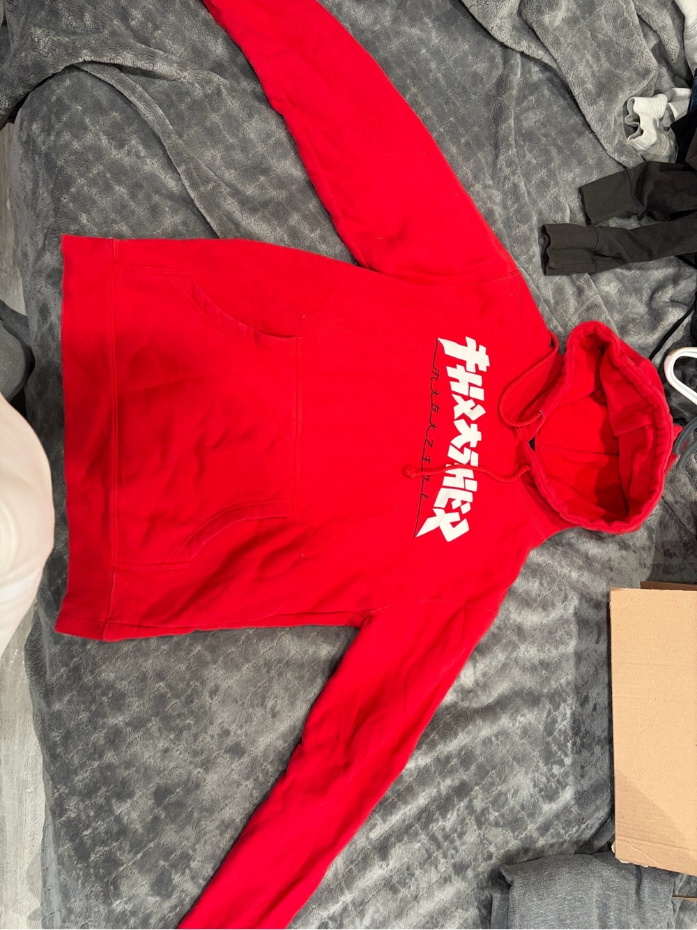 Thrasher Red unisex Hoodie with White Graphic